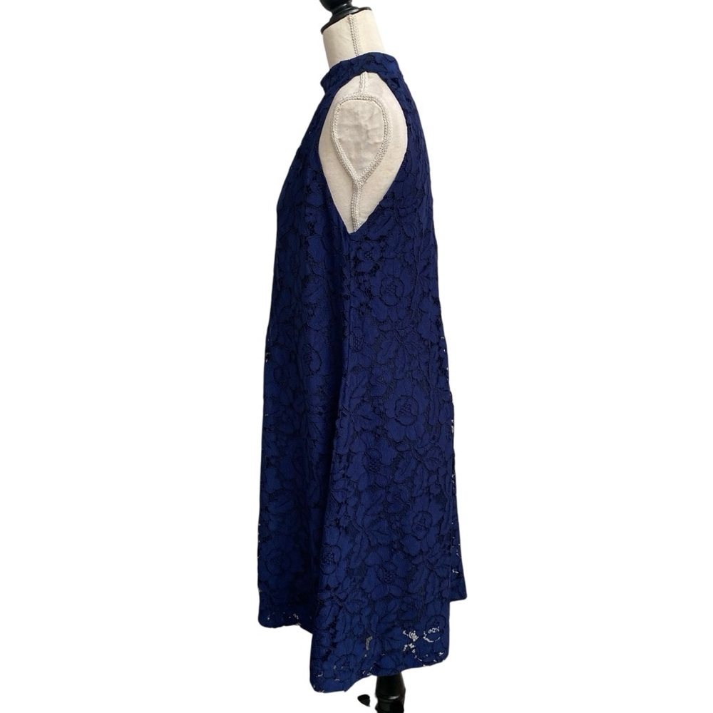 ERIN Erin Fetherston Navy Lace Halter Swing Dress Cocktail A-Line - Picture 8 of 13